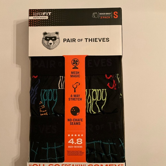 Pair of Thieves Men’s SUPERFIT Happy Deep Ocean Boxer Briefs, 2-pack S - Picture 4 of 6